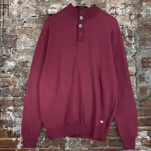 Ecko Unltd. men's pullover knit sweater featuring a mock neck henley size Large